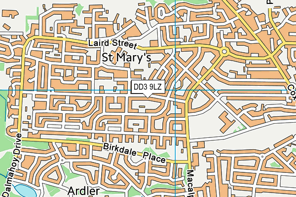DD3 9LZ map - OS VectorMap District (Ordnance Survey)