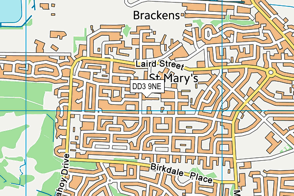 DD3 9NE map - OS VectorMap District (Ordnance Survey)