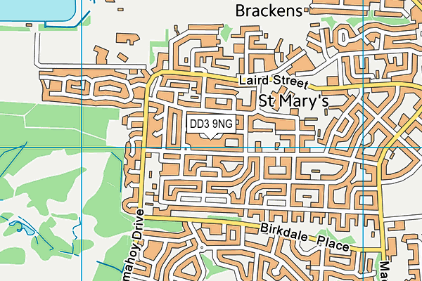DD3 9NG map - OS VectorMap District (Ordnance Survey)