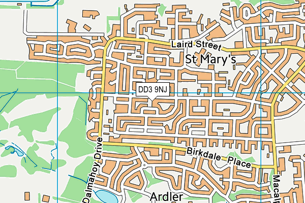 DD3 9NJ map - OS VectorMap District (Ordnance Survey)