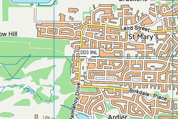 DD3 9NL map - OS VectorMap District (Ordnance Survey)