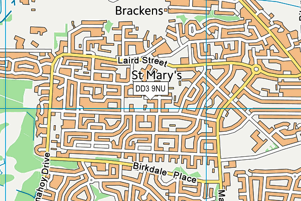DD3 9NU map - OS VectorMap District (Ordnance Survey)