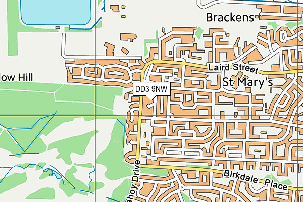 DD3 9NW map - OS VectorMap District (Ordnance Survey)