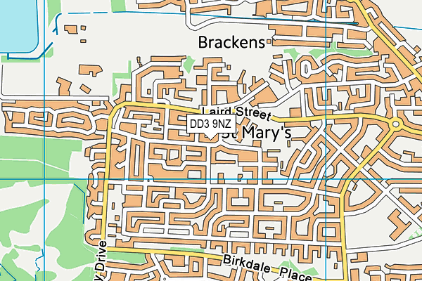 DD3 9NZ map - OS VectorMap District (Ordnance Survey)