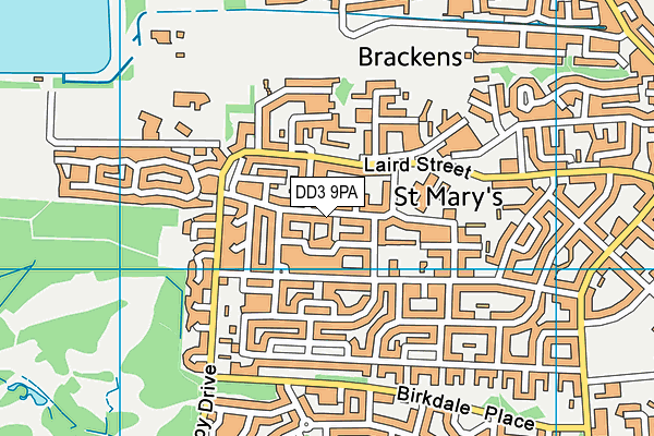 DD3 9PA map - OS VectorMap District (Ordnance Survey)