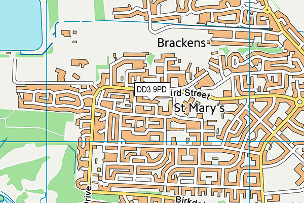 DD3 9PD map - OS VectorMap District (Ordnance Survey)