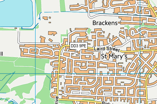 DD3 9PE map - OS VectorMap District (Ordnance Survey)