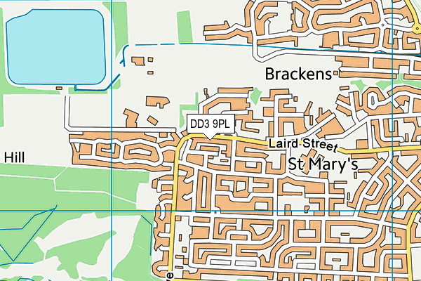 DD3 9PL map - OS VectorMap District (Ordnance Survey)