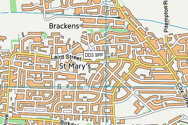 DD3 9PP map - OS VectorMap District (Ordnance Survey)