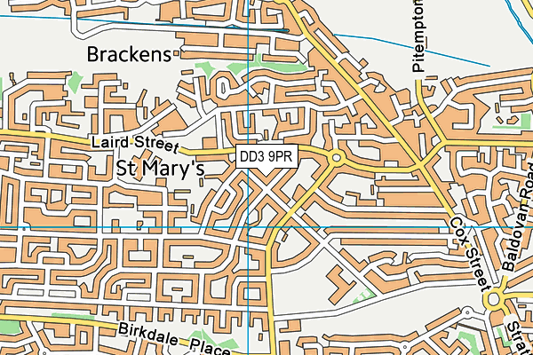 DD3 9PR map - OS VectorMap District (Ordnance Survey)