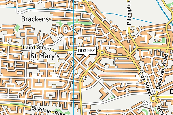 DD3 9PZ map - OS VectorMap District (Ordnance Survey)