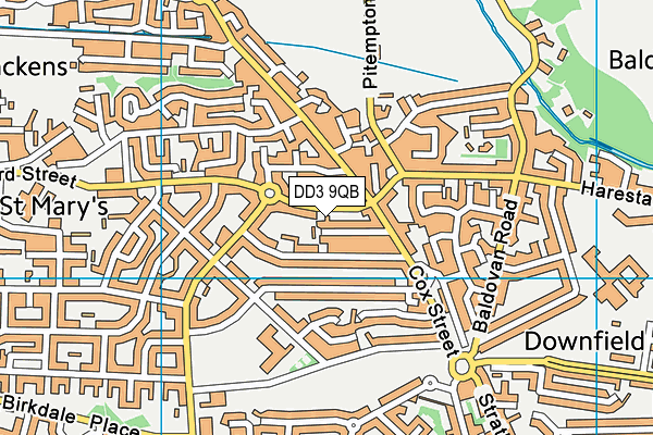 DD3 9QB map - OS VectorMap District (Ordnance Survey)