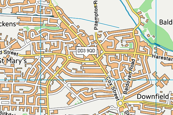 DD3 9QD map - OS VectorMap District (Ordnance Survey)