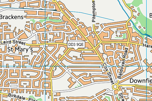 DD3 9QE map - OS VectorMap District (Ordnance Survey)