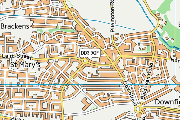 DD3 9QF map - OS VectorMap District (Ordnance Survey)