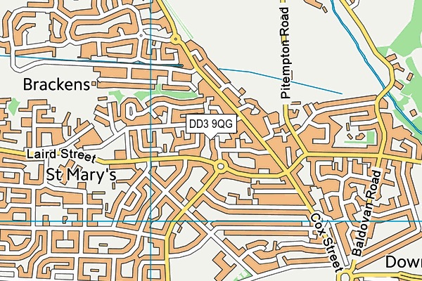 DD3 9QG map - OS VectorMap District (Ordnance Survey)