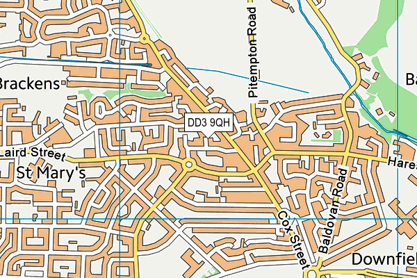 DD3 9QH map - OS VectorMap District (Ordnance Survey)