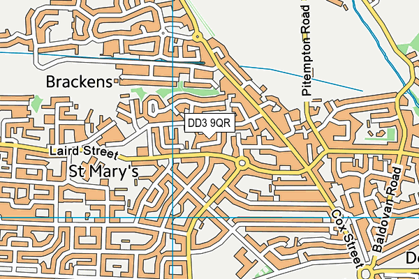 DD3 9QR map - OS VectorMap District (Ordnance Survey)