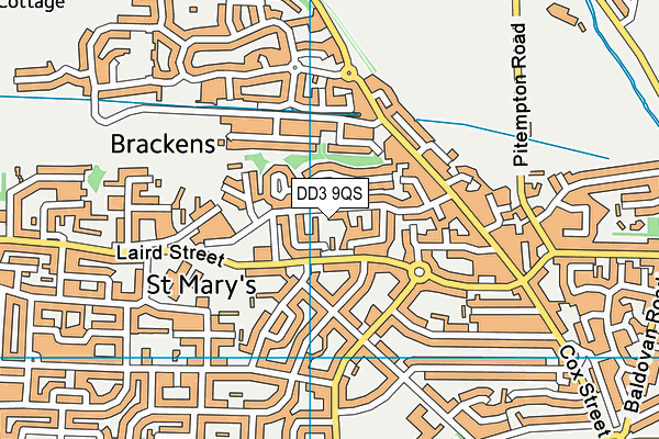 DD3 9QS map - OS VectorMap District (Ordnance Survey)
