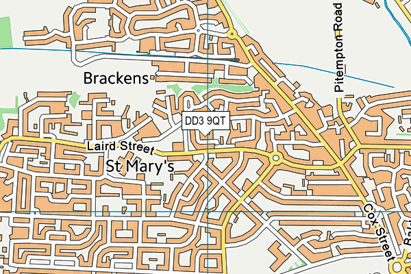 DD3 9QT map - OS VectorMap District (Ordnance Survey)