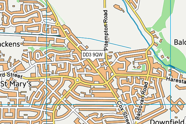 DD3 9QW map - OS VectorMap District (Ordnance Survey)