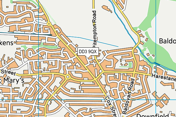 DD3 9QX map - OS VectorMap District (Ordnance Survey)