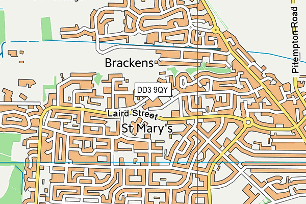 DD3 9QY map - OS VectorMap District (Ordnance Survey)