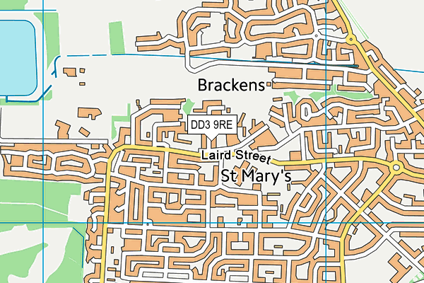 DD3 9RE map - OS VectorMap District (Ordnance Survey)