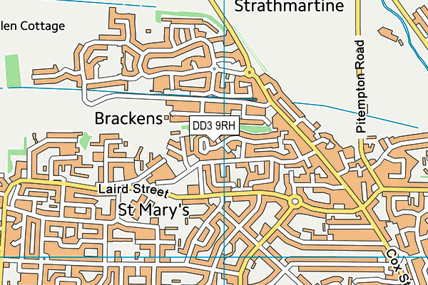 DD3 9RH map - OS VectorMap District (Ordnance Survey)