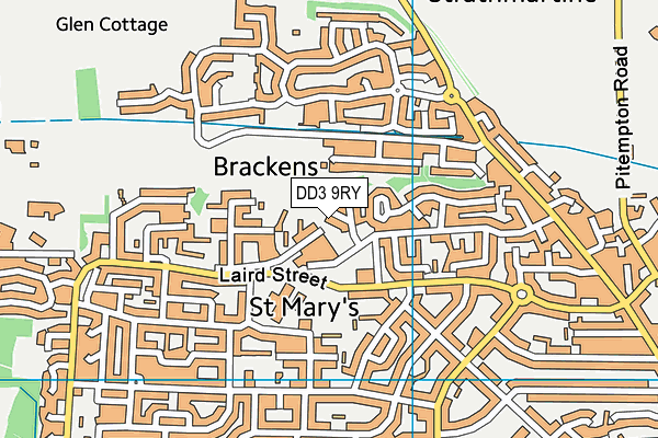 DD3 9RY map - OS VectorMap District (Ordnance Survey)