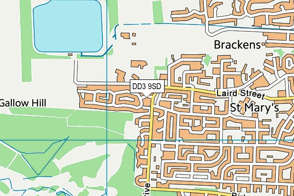 DD3 9SD map - OS VectorMap District (Ordnance Survey)