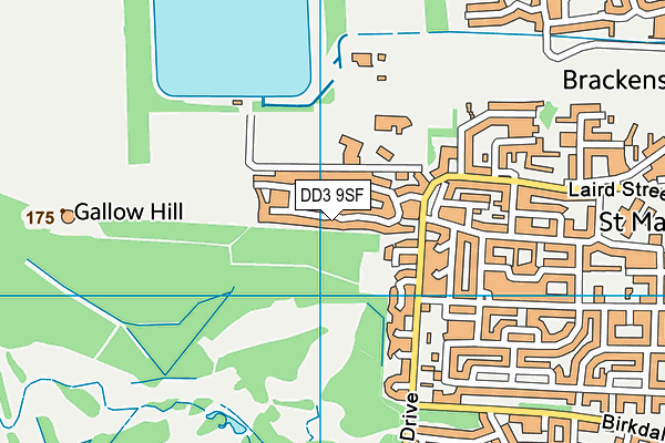 DD3 9SF map - OS VectorMap District (Ordnance Survey)