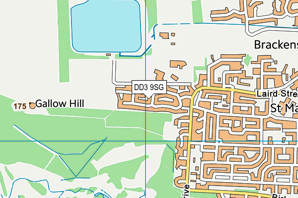 DD3 9SG map - OS VectorMap District (Ordnance Survey)