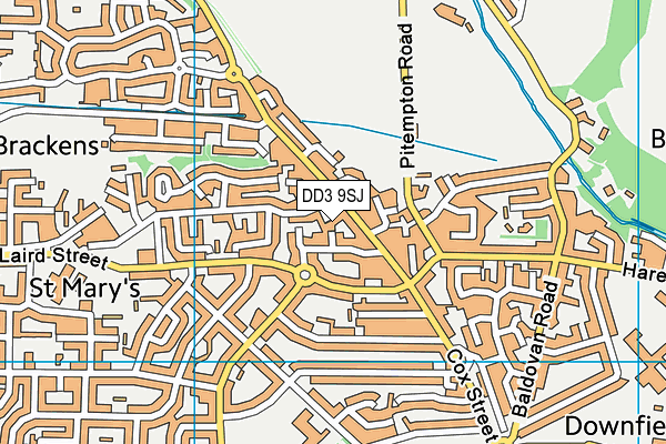 DD3 9SJ map - OS VectorMap District (Ordnance Survey)