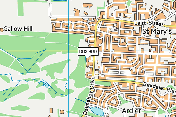DD3 9UD map - OS VectorMap District (Ordnance Survey)