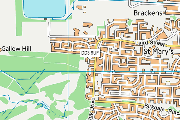 DD3 9UF map - OS VectorMap District (Ordnance Survey)