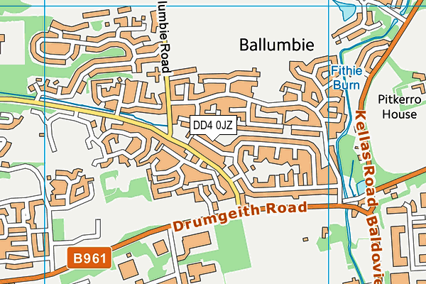 DD4 0JZ map - OS VectorMap District (Ordnance Survey)