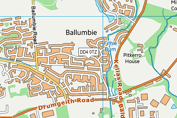 DD4 0TZ map - OS VectorMap District (Ordnance Survey)