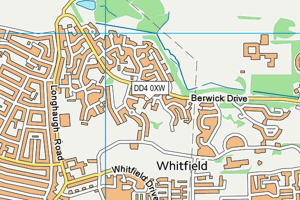 DD4 0XW map - OS VectorMap District (Ordnance Survey)