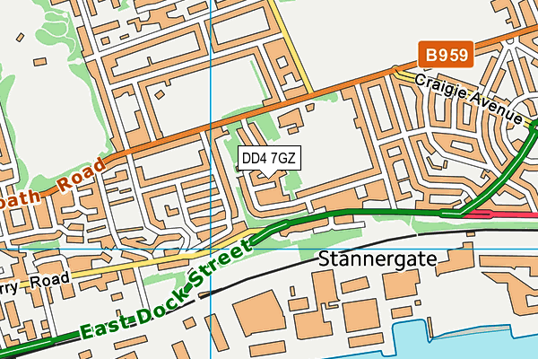 DD4 7GZ map - OS VectorMap District (Ordnance Survey)