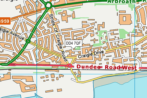 DD4 7QF map - OS VectorMap District (Ordnance Survey)