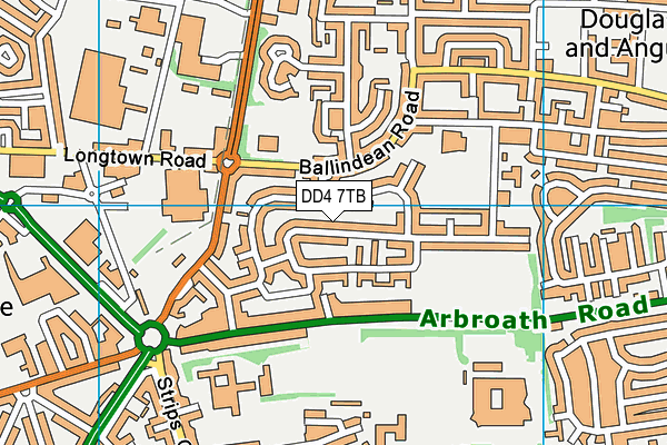 DD4 7TB map - OS VectorMap District (Ordnance Survey)