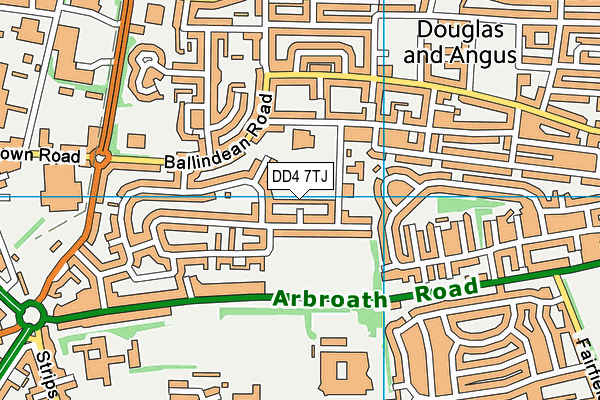 DD4 7TJ map - OS VectorMap District (Ordnance Survey)