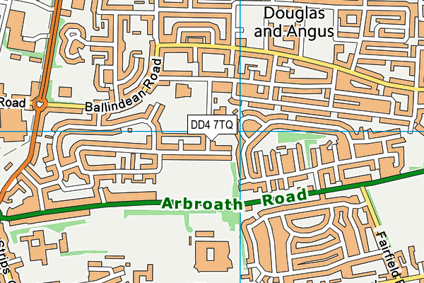 DD4 7TQ map - OS VectorMap District (Ordnance Survey)
