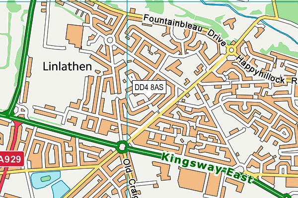 DD4 8AS map - OS VectorMap District (Ordnance Survey)