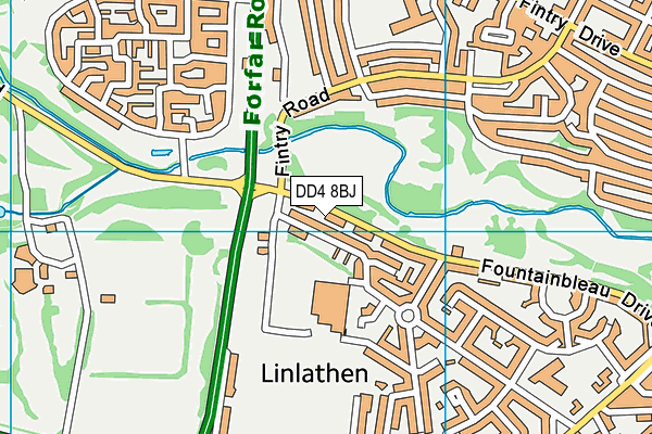 DD4 8BJ map - OS VectorMap District (Ordnance Survey)