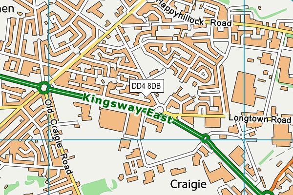 DD4 8DB map - OS VectorMap District (Ordnance Survey)