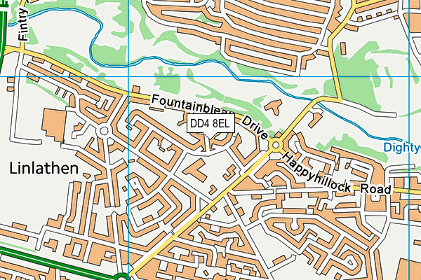 DD4 8EL map - OS VectorMap District (Ordnance Survey)