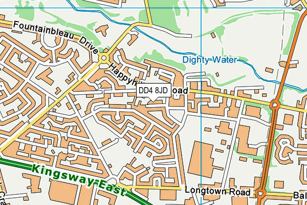DD4 8JD map - OS VectorMap District (Ordnance Survey)