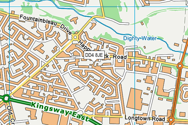 DD4 8JE map - OS VectorMap District (Ordnance Survey)